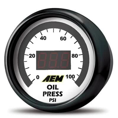 Wskaźnik ciśnienia oleju AEM 30-4401, od 0 do 100 psi — zdjęcie 1