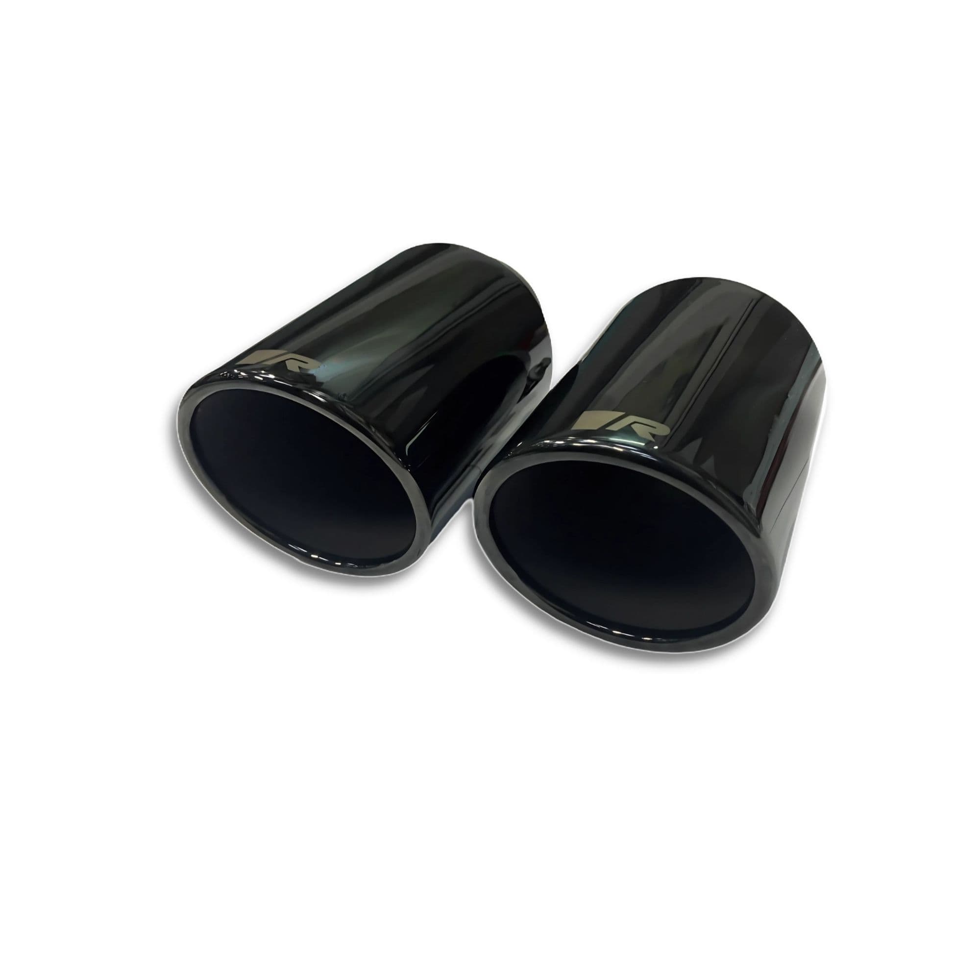 REMUS 0026 70SRB — Tailpipe Set, Ø 102 mm angled, rolled edge, black chrome