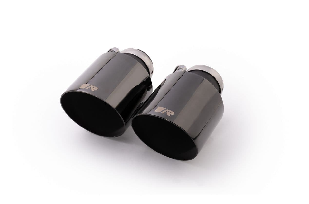 REMUS 0026 70SGBR — Tailpipe Set, Ø 102 mm angled, black chrome