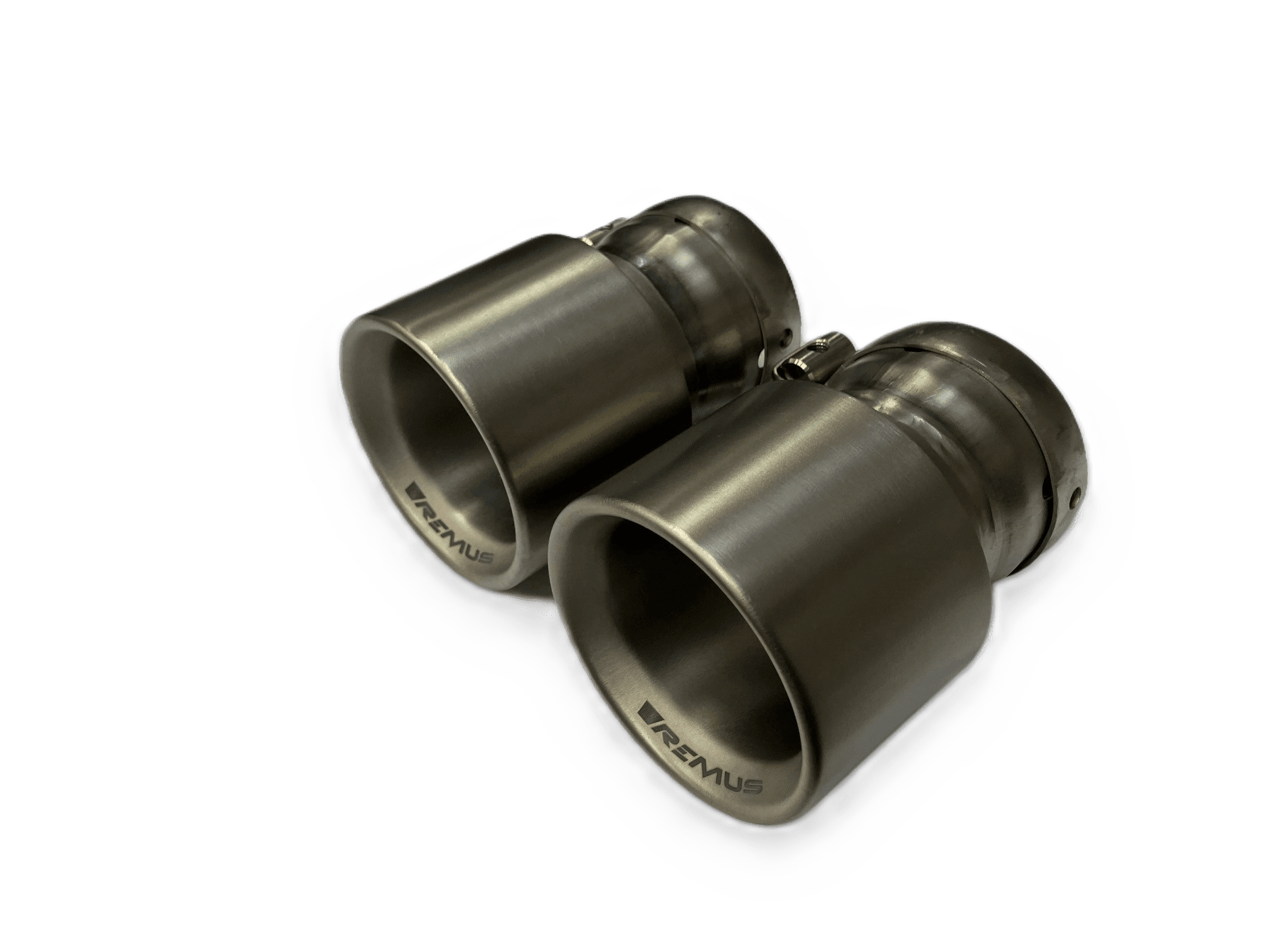REMUS 0048 70TI — 4-Piece Titanium OPT Tailpipes (140mm Ø 100mm) brushed